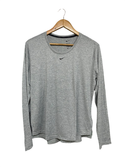 NIKE |L| BUST 21| A46| GREY HEATHERED DRI-FIT LONG-SLEEVE TECHNICAL UTILITY TOP