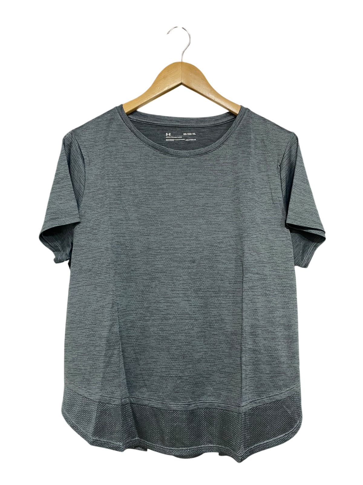 UNDER ARMOUR |XL| BUST 22| A46| GREY HEATHERED MESH-TRIM TECHNICAL UTILITY TEE