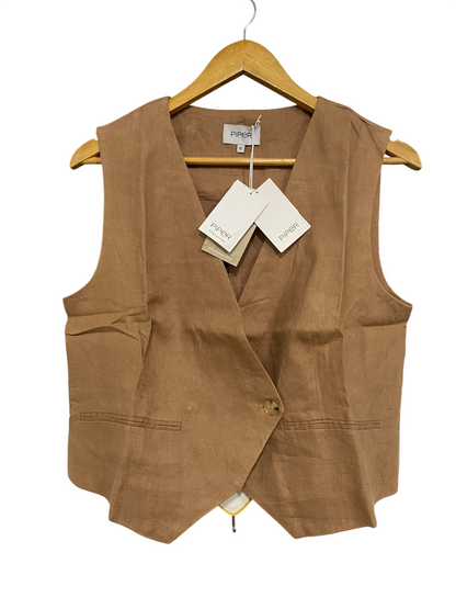 PIPER |M| BUST 19| A46| CAMEL TAILORED TECHNICAL UTILITY VEST