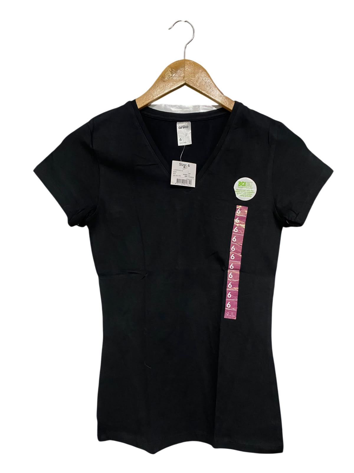 ANKO |S| BUST 14| A46| BLACK V-NECK TECHNICAL UTILITY TEE