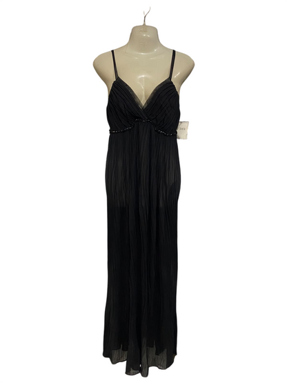 FLORA |M| BUST 16| A47| BLACK PLEATED TECHNICAL UTILITY MAXI DRESS