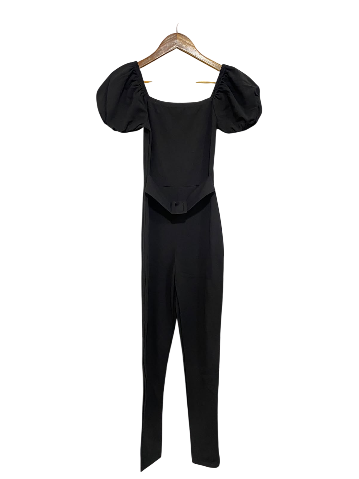 MISSGUIDED |S| BUST 14| A47| BLACK PUFF-SLEEVE TECHNICAL UTILITY JUMPSUIT