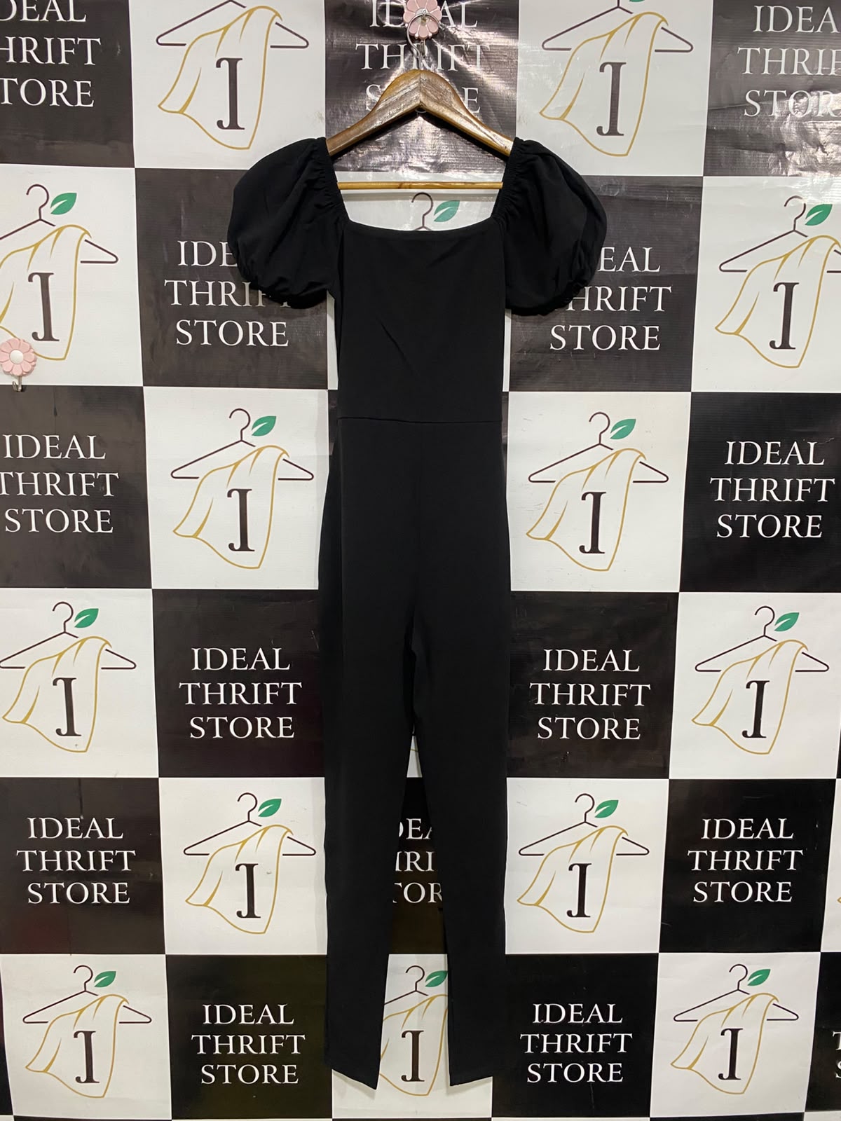 MISSGUIDED |S| BUST 14| A47| BLACK PUFF-SLEEVE TECHNICAL UTILITY JUMPSUIT