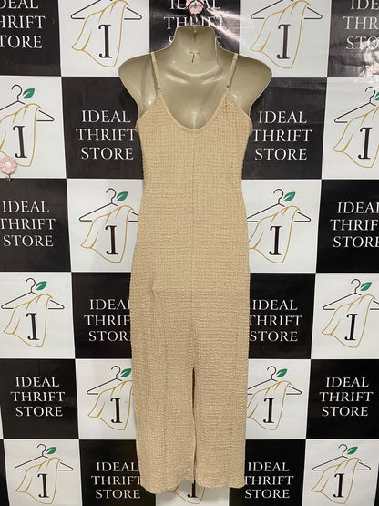 LC WAIKIKI |S| BUST 16| A47| NUDE TEXTURED CRINKLE TECHNICAL UTILITY MIDI SLIP DRESS