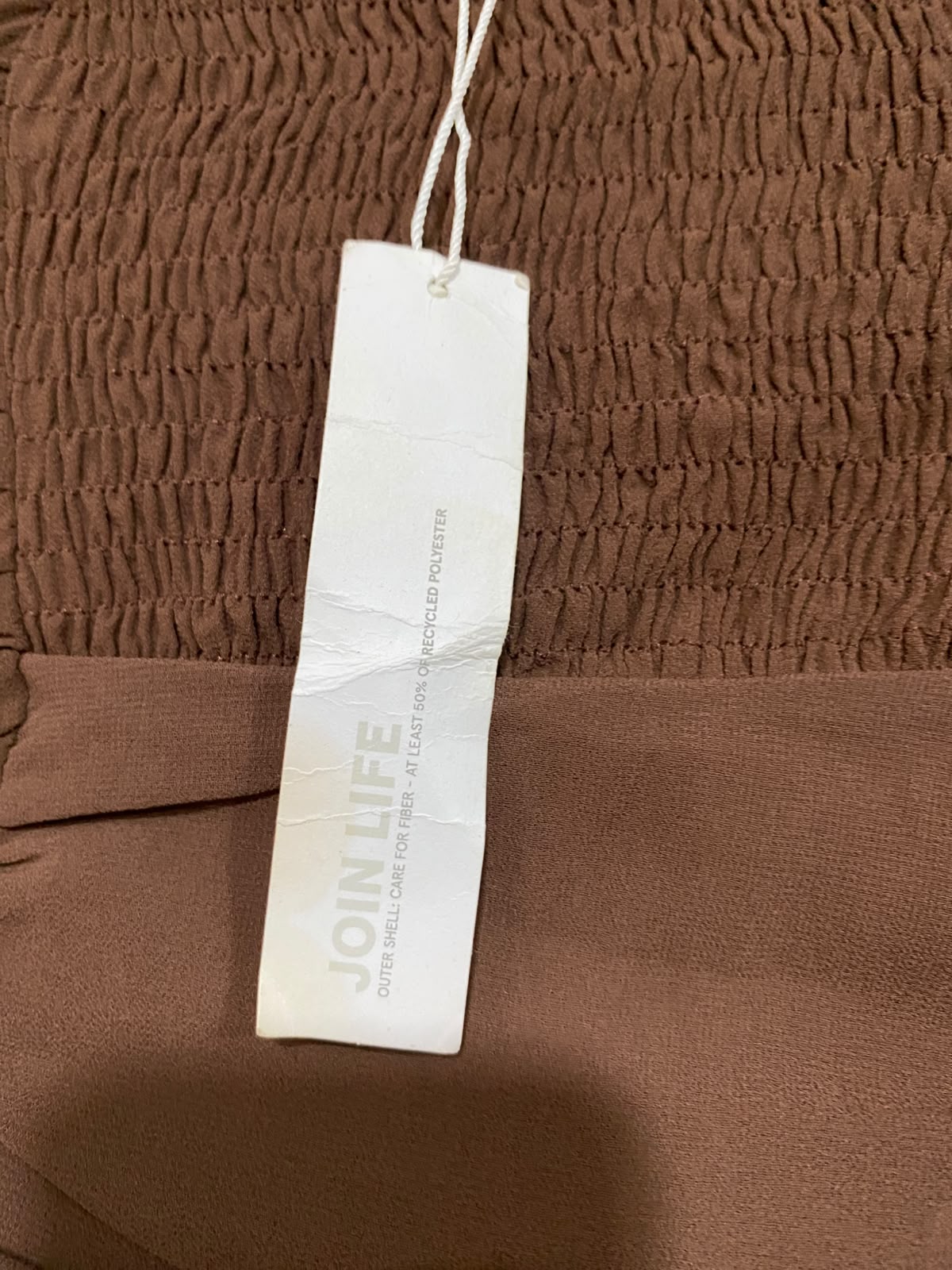 BERSHKA |S| BUST 15| A47| BROWN RUCHED BODYCON TECHNICAL UTILITY MINI DRESS
