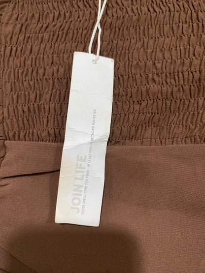 BERSHKA |S| BUST 15| A47| BROWN RUCHED BODYCON TECHNICAL UTILITY MINI DRESS