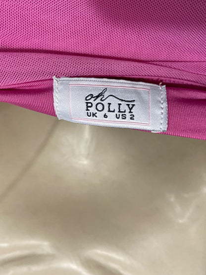 OH POLLY |S| BUST 15| A47| PINK CUTOUT RUCHED TECHNICAL UTILITY MINI DRESS