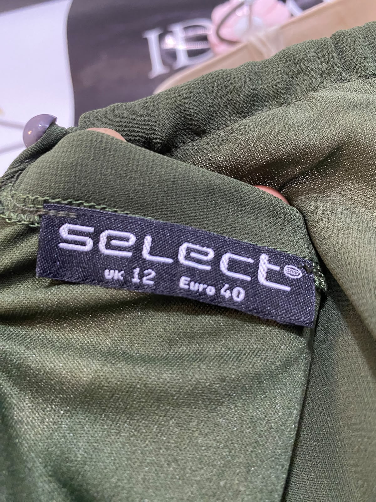 SELECT |M| BUST 17| A47| OLIVE HIGH-LOW HALTER TECHNICAL UTILITY MIDI DRESS