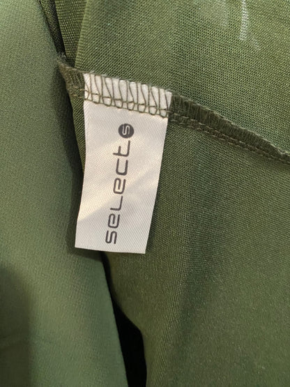 SELECT |M| BUST 17| A47| OLIVE HIGH-LOW HALTER TECHNICAL UTILITY MIDI DRESS