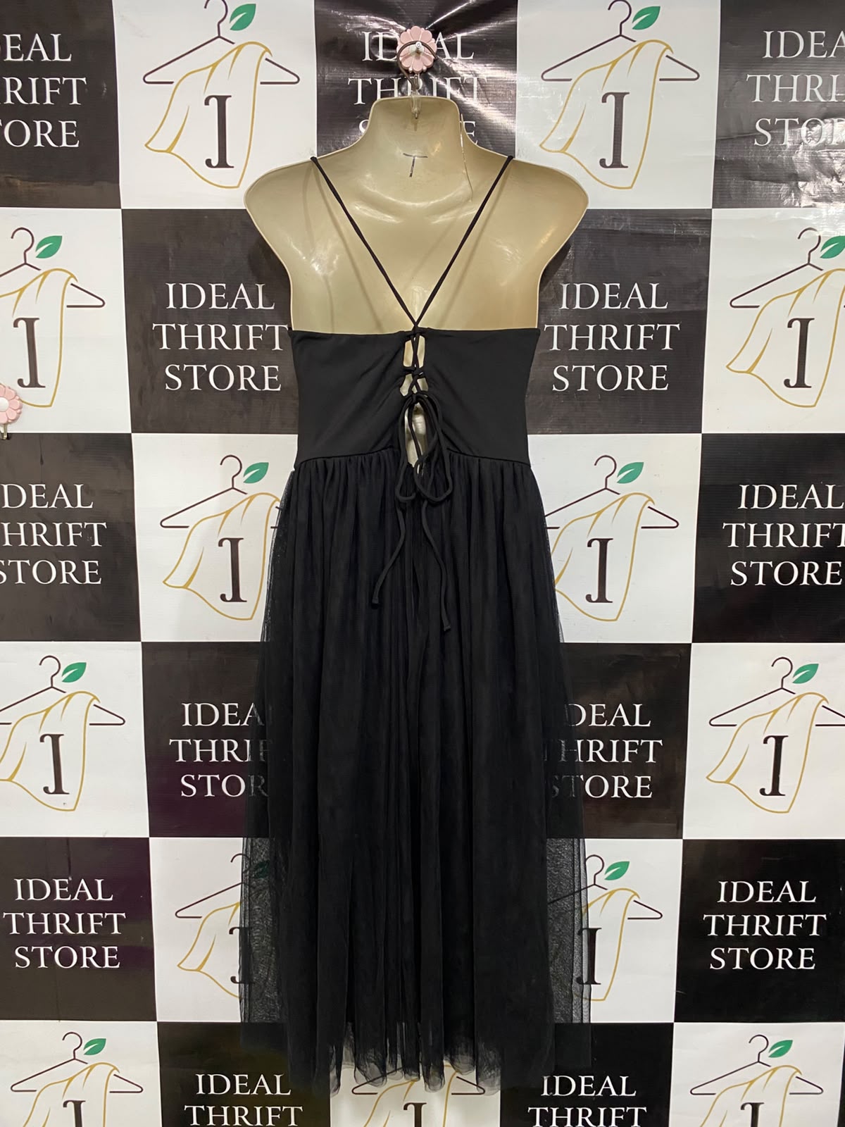 HALARA |S| BUST 15| A47| BLACK MESH OVERLAY TECHNICAL UTILITY MIDI DRESS