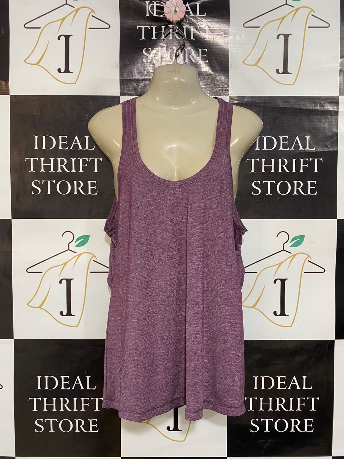 LULULEMON |M| BUST 19| MAUVE HEATHERED SCOOP-NECK TECHNICAL UTILITY TANK TOP