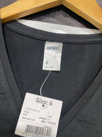 ANKO |S| BUST 14| A46| BLACK V-NECK TECHNICAL UTILITY TEE