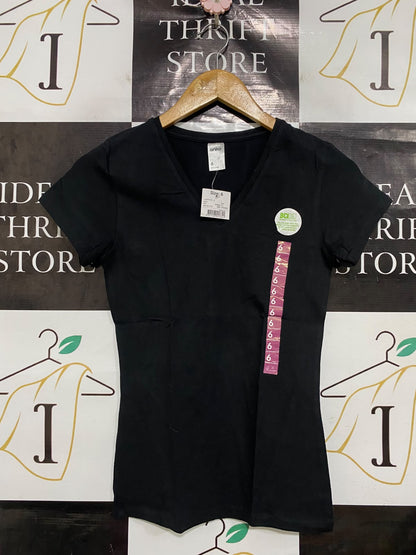 ANKO |S| BUST 14| A46| BLACK V-NECK TECHNICAL UTILITY TEE