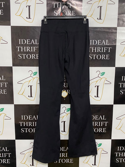 ANKO |S| WAIST 26| A46| BLACK HIGH-WAISTED FLARED TECHNICAL UTILITY TROUSERS