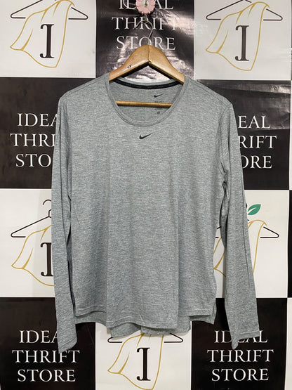 NIKE |L| BUST 21| A46| GREY HEATHERED DRI-FIT LONG-SLEEVE TECHNICAL UTILITY TOP