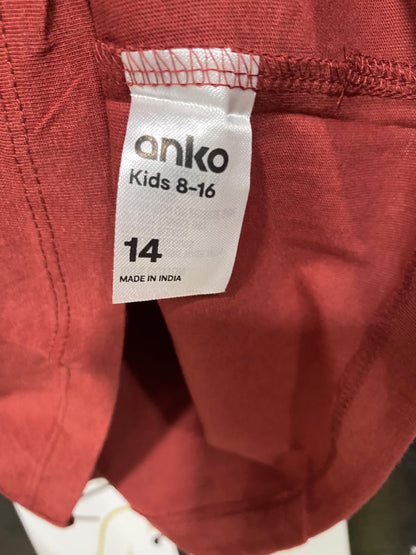 ANKO |S| BUST 17| A46| RUST RED NEW YORK 98 GRAPHIC-PRINT TECHNICAL UTILITY TEE