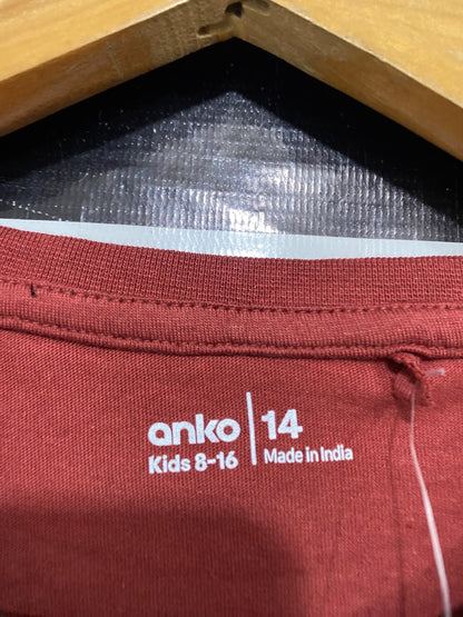 ANKO |S| BUST 17| A46| RUST RED NEW YORK 98 GRAPHIC-PRINT TECHNICAL UTILITY TEE