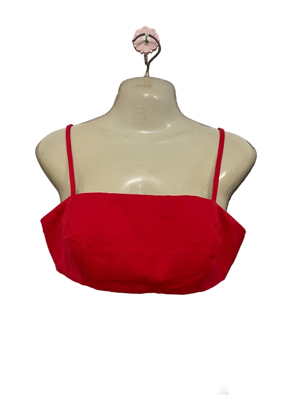 GLASSONS |S| BUST 16| A46| CRIMSON STRAIGHT-NECK TECHNICAL UTILITY CROP TOP