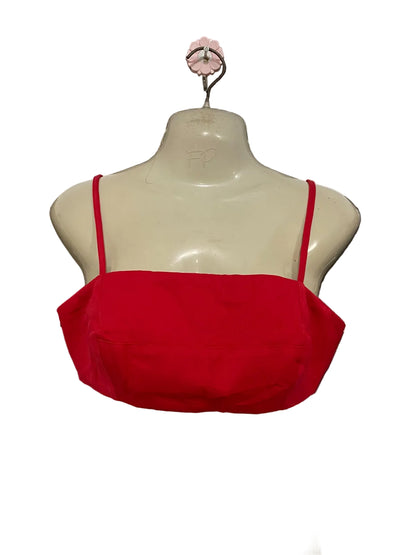 GLASSONS |S| BUST 16| A46| CRIMSON STRAIGHT-NECK TECHNICAL UTILITY CROP TOP