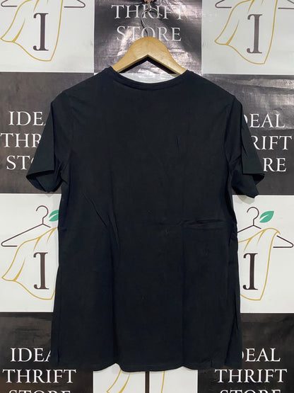 ANKO |L| BUST 19| A46| BLACK CREW-NECK TECHNICAL UTILITY TEE