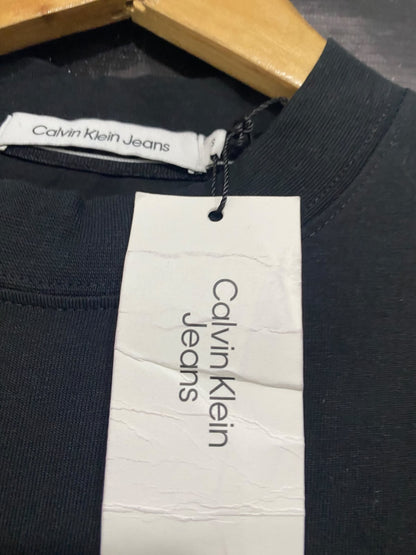 CALVIN KLEIN JEANS |XS| BUST 17| A46|BLACK  LOGO-PRINT TECHNICAL UTILITY DRESS