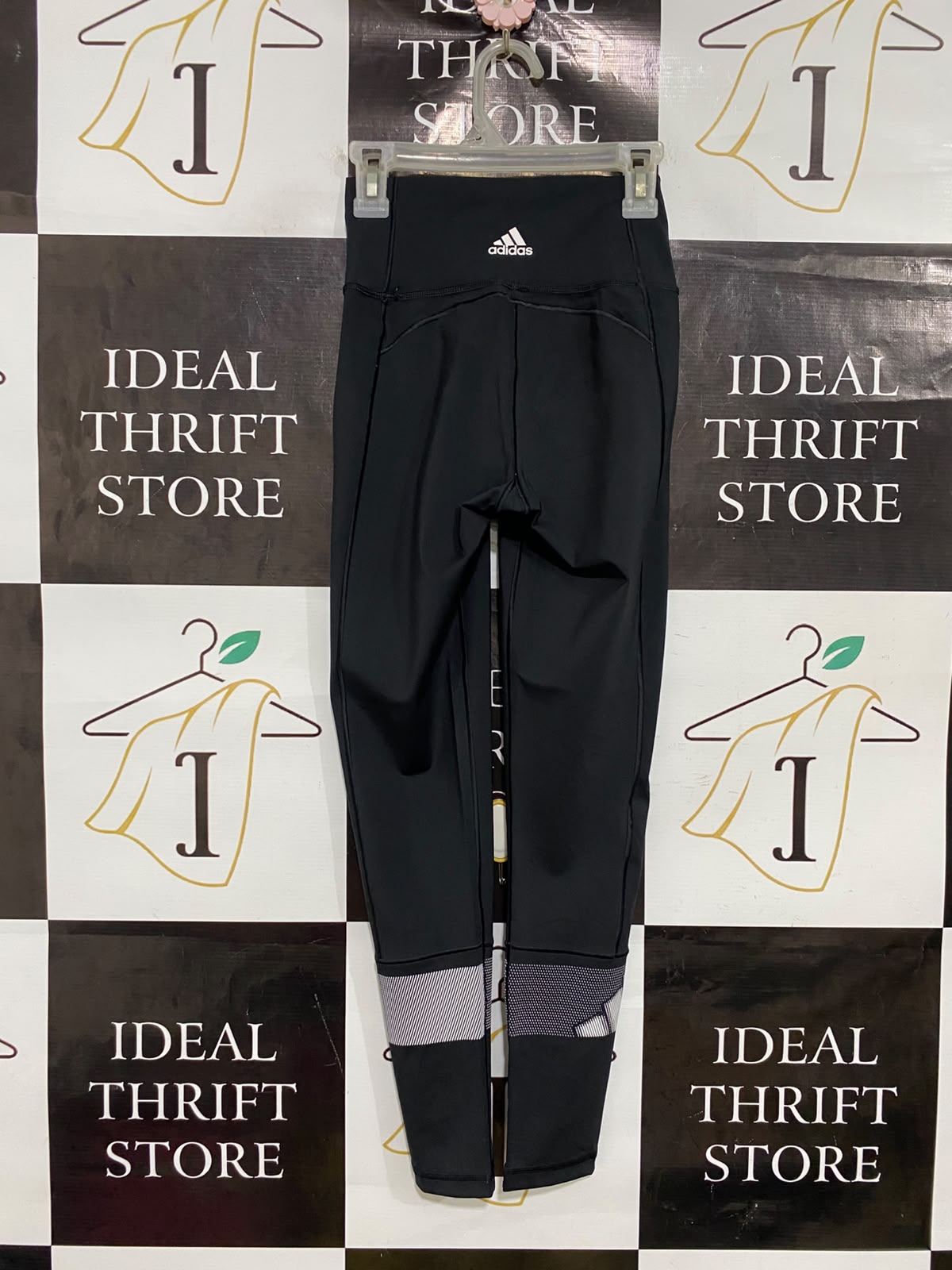 ADIDAS |XS| WAIST 20| A46| BLACK MESH-ACCENT HIGH-WAIST TECHNICAL UTILITY LEGGINGS