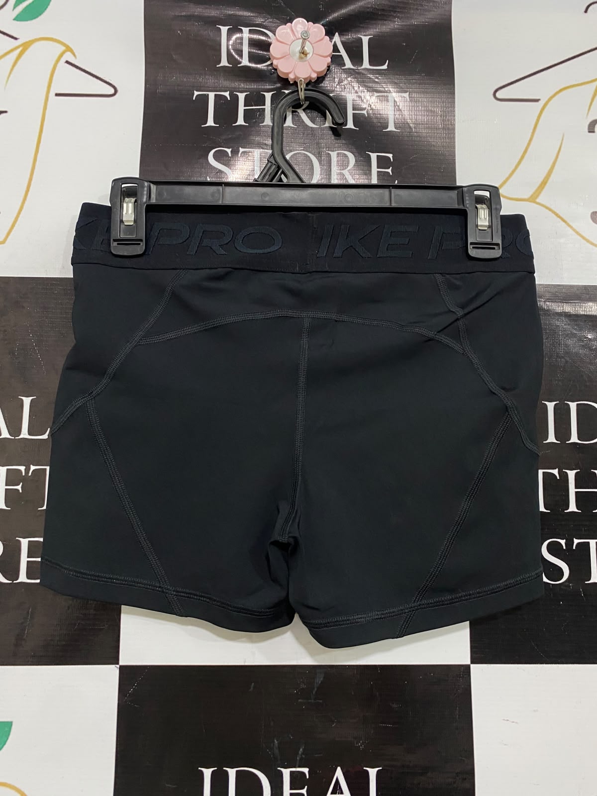 NIKE |M| WAIST 28| A46| BLACK NIKE PRO BRANDED-WAISTBAND TECHNICAL UTILITY ATHLETIC SHORTS