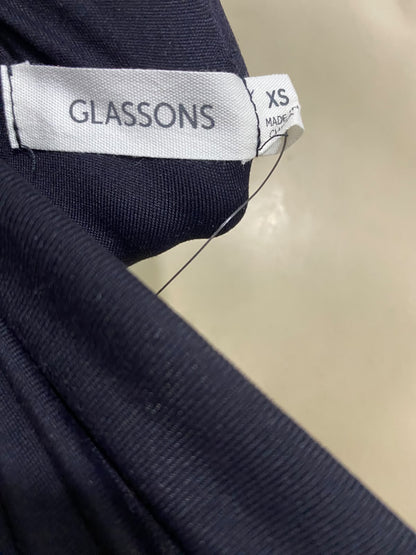 GLASSONS |XS| BUST 14| A46| BLACK STRAPLESS TUBE-TOP TECHNICAL UTILITY CROP TOP