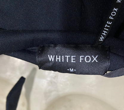 WHITE FOX |M| BUST 15| A46| BLACK WHITE FOX HALTER-STYLE TECHNICAL UTILITY BODYSUIT