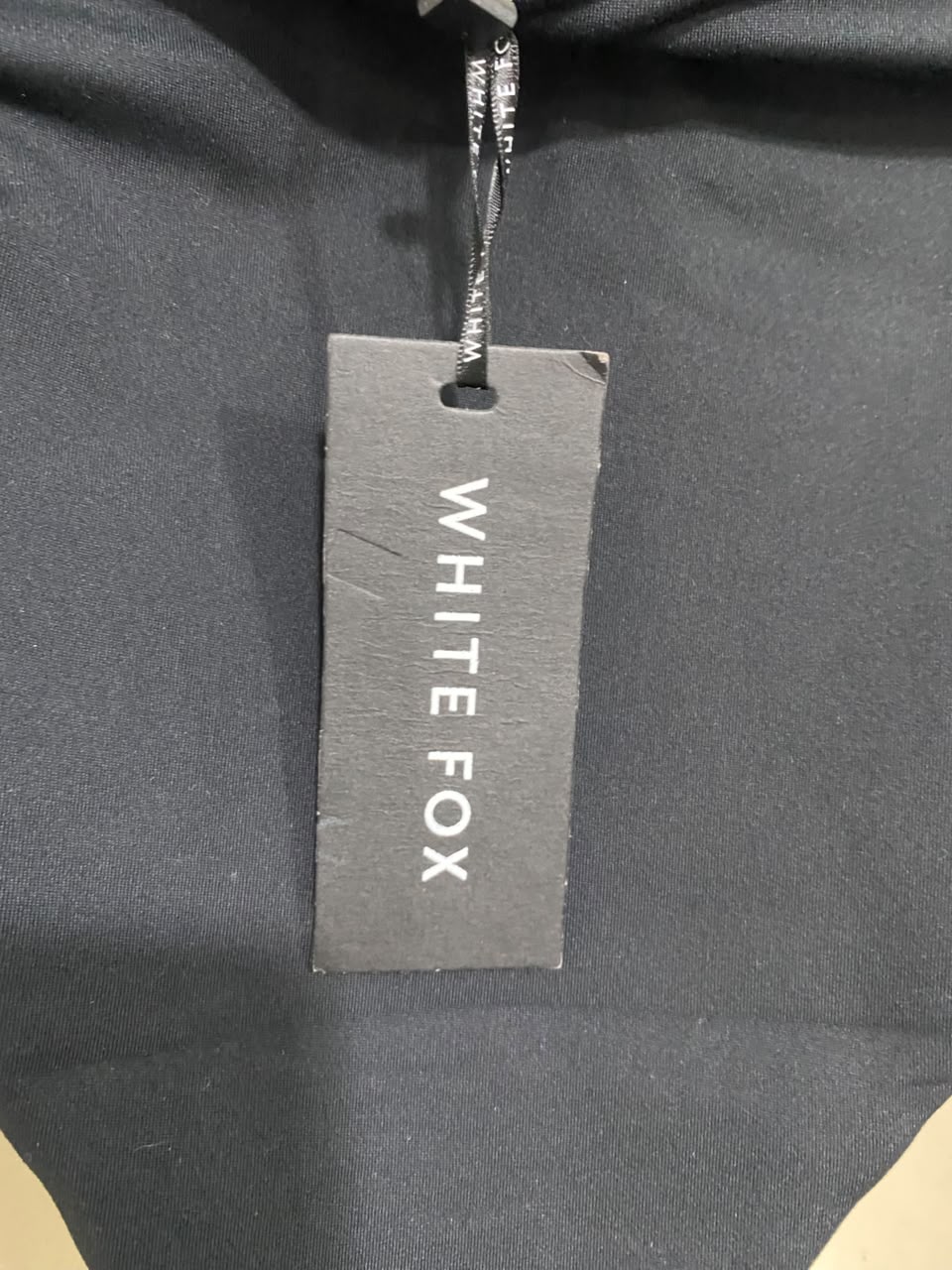 WHITE FOX |M| BUST 15| A46| BLACK WHITE FOX HALTER-STYLE TECHNICAL UTILITY BODYSUIT