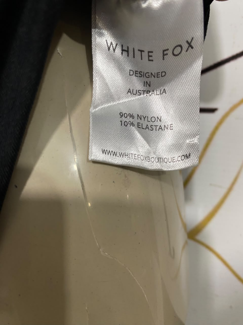 WHITE FOX |M| BUST 15| A46| BLACK WHITE FOX HALTER-STYLE TECHNICAL UTILITY BODYSUIT