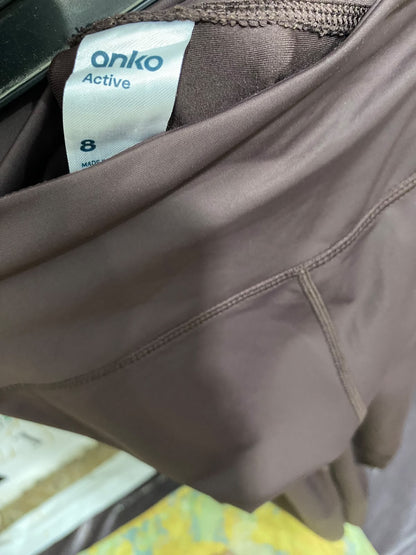 ANKO |XS| WAIST 24| A46| BROWN HIGH-WAIST WIDE-LEG TECHNICAL UTILITY PANTS