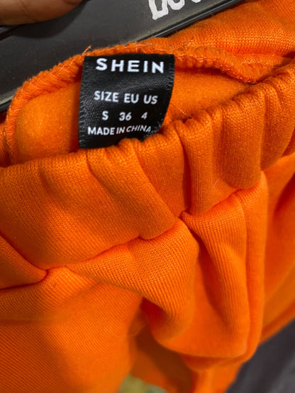 SHEIN |S| WAIST 28| A46| VIBRANT ORANGE ELASTICATED TECHNICAL UTILITY JOGGERS