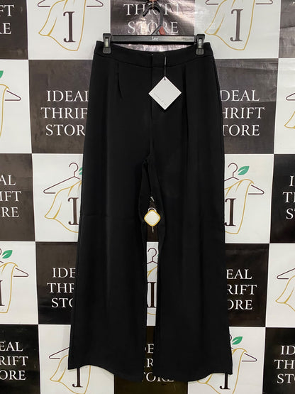 WINNIE & CO |M| WAIST 28| A46| BLACK TAILORED HIGH-WAIST WIDE-LEG TECHNICAL UTILITY PANTS