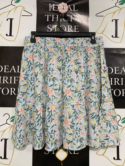 CAPE |S| WAIST 28| A46| BLUE FLORAL TIERED DRAWSTRING TECHNICAL UTILITY SKIRT