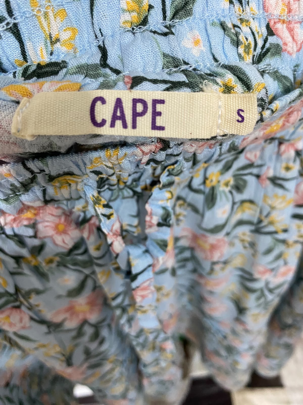CAPE |S| WAIST 28| A46| BLUE FLORAL TIERED DRAWSTRING TECHNICAL UTILITY SKIRT