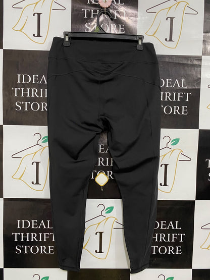 PUMA |XL| WAIST 30| A46| BLACK PUMA LOGO-BRANDED TECHNICAL UTILITY LEGGINGS