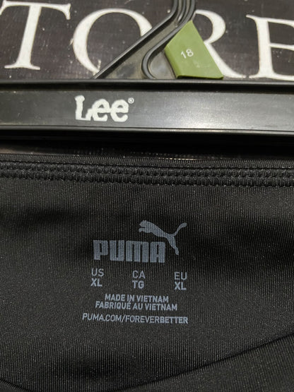 PUMA |XL| WAIST 30| A46| BLACK PUMA LOGO-BRANDED TECHNICAL UTILITY LEGGINGS