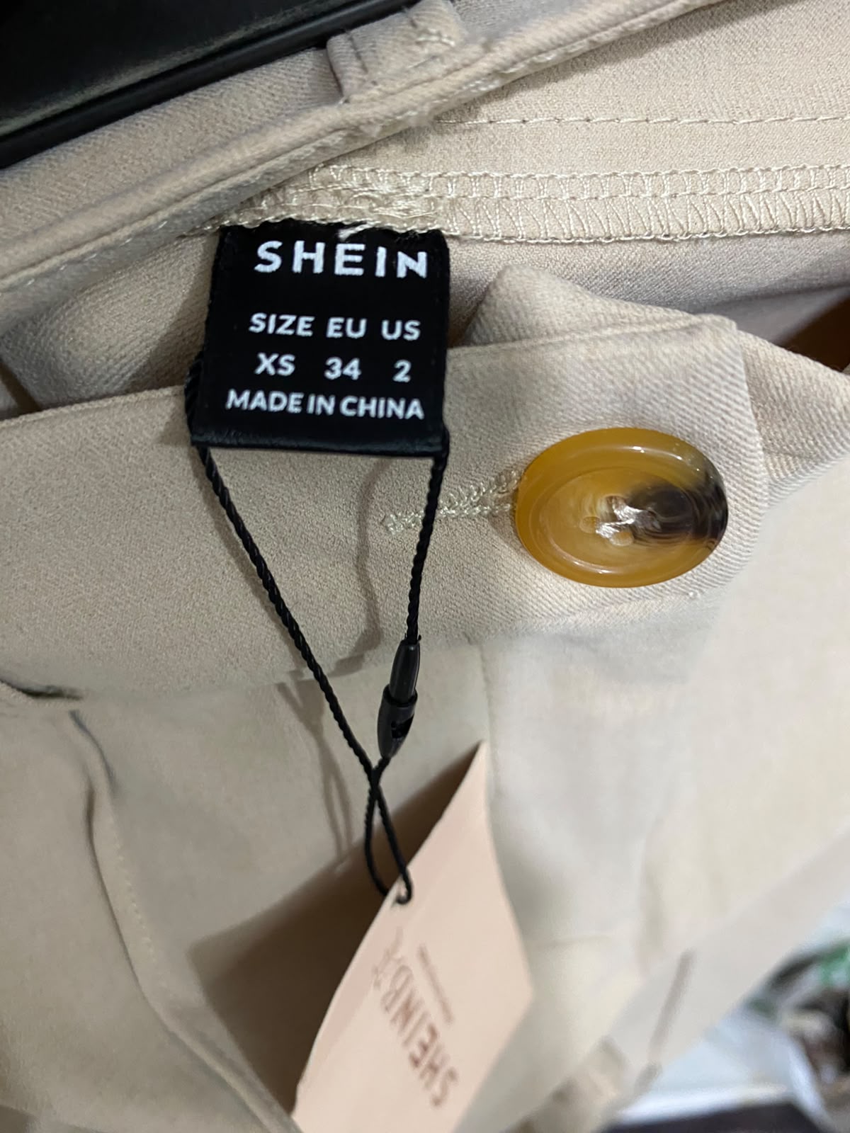 SHEIN |XS| WAIST 26| A46| BEIGE SEAM-FRONT FLARED TECHNICAL UTILITY TROUSERS