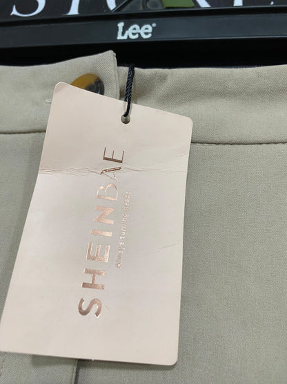 SHEIN |XS| WAIST 26| A46| BEIGE SEAM-FRONT FLARED TECHNICAL UTILITY TROUSERS