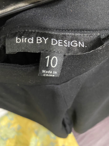 BIRD BY DESIGN |M| WAIST 28| A46| BLACK ELASTIC-WAIST WIDE-LEG TECHNICAL UTILITY TROUSERS