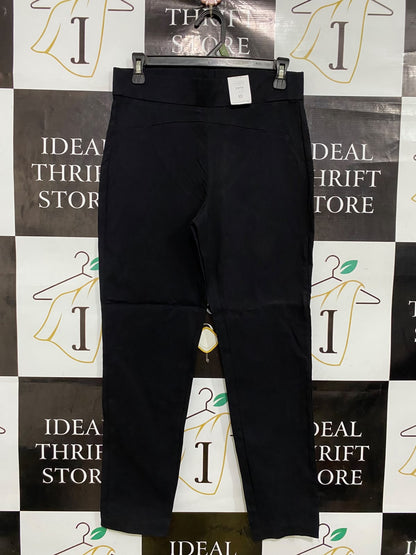 KATIES |M| WAIST 29| A46| BLACK HIGH-WAIST WIDE-LEG TECHNICAL UTILITY FLARED PANTS