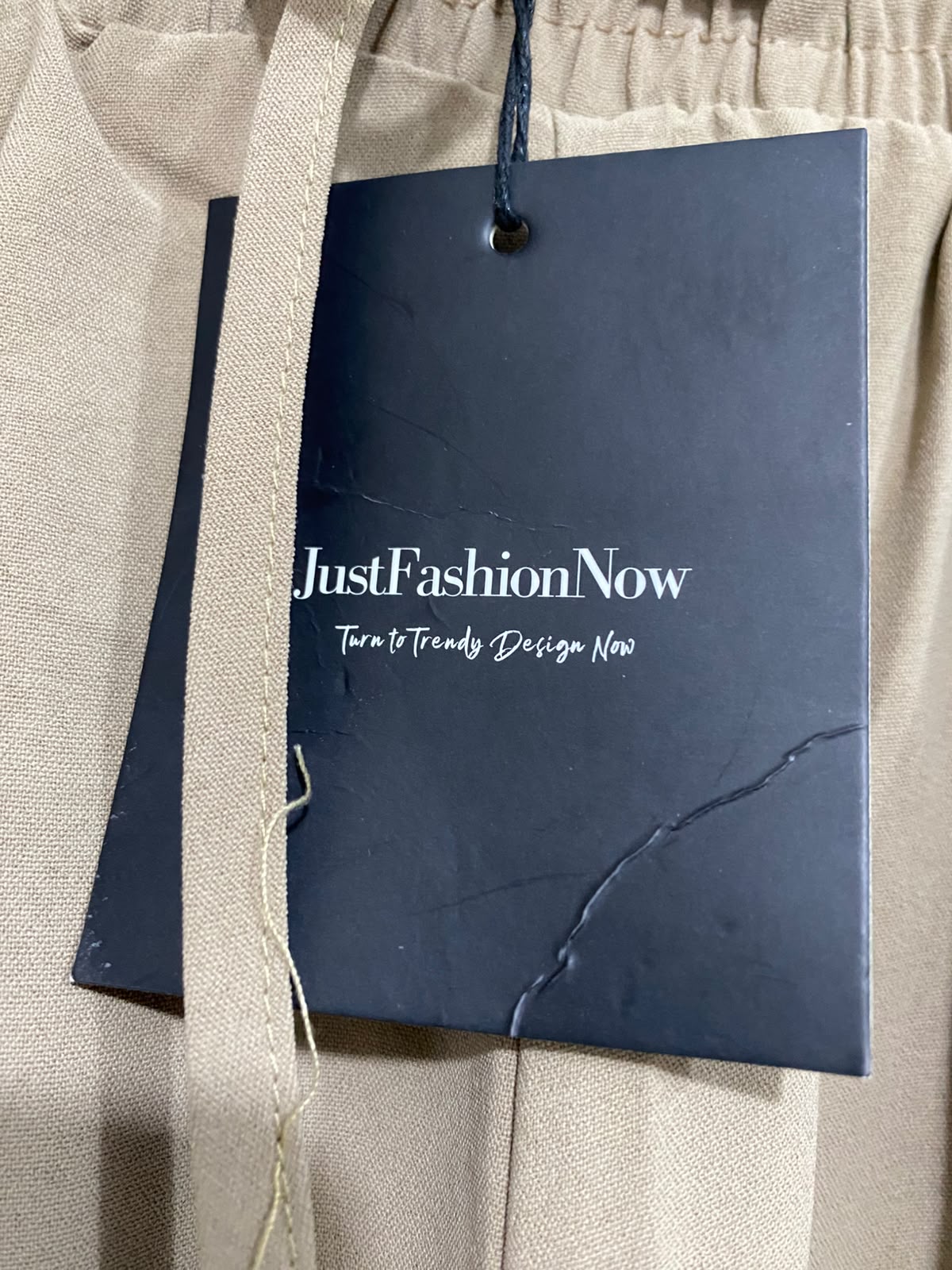 JUST FASHION NOW |M| WAIST 28| A46| KHAKI ELASTICATED DRAWSTRING WIDE-LEG TECHNICAL UTILITY PALAZZO PANTS