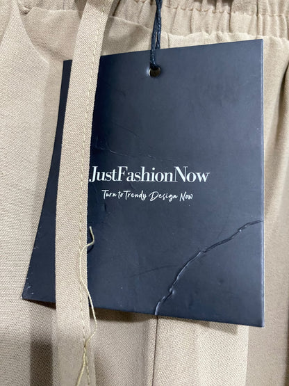 JUST FASHION NOW |M| WAIST 28| A46| KHAKI ELASTICATED DRAWSTRING WIDE-LEG TECHNICAL UTILITY PALAZZO PANTS