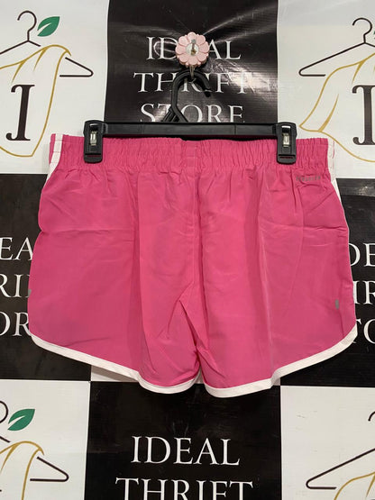 ADIDAS |L| WAIST 32| A46| PINK AND WHITE ADIDAS 3-STRIPE TECHNICAL UTILITY ATHLETIC SHORTS