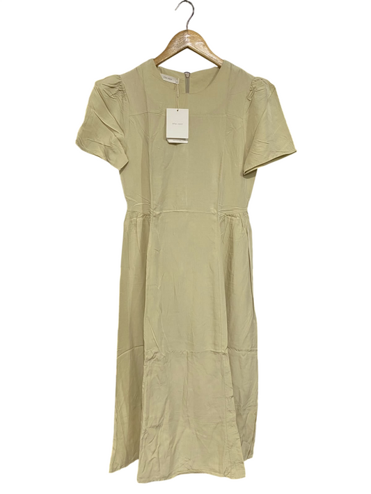 AFTER NOON |M| BUST 17| A47| BEIGE SHORT-SLEEVE TECHNICAL UTILITY MIDI DRESS