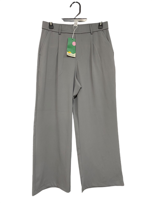 HALARA |M| WAIST 29| A47| SAGE GREY HALARA PLEATED WIDE-LEG TECHNICAL UTILITY TROUSERS