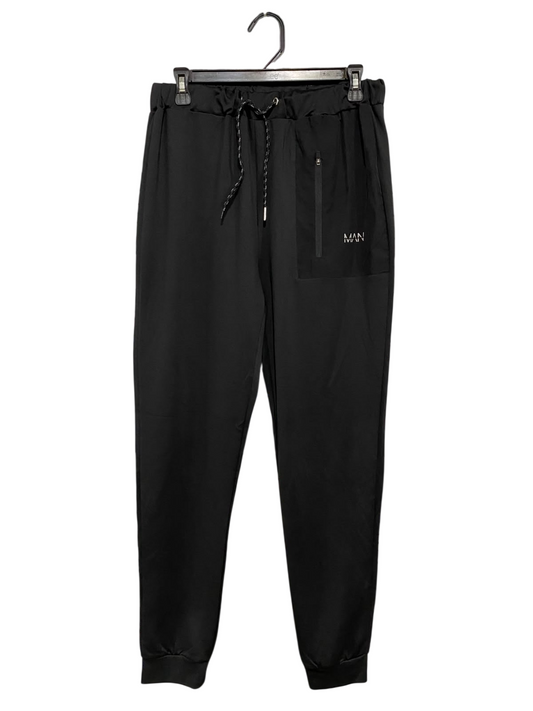 MAN ACTIVE |L| WAIST 30| A47| BLACK MAN BRANDED POCKET TECHNICAL UTILITY JOGGERS