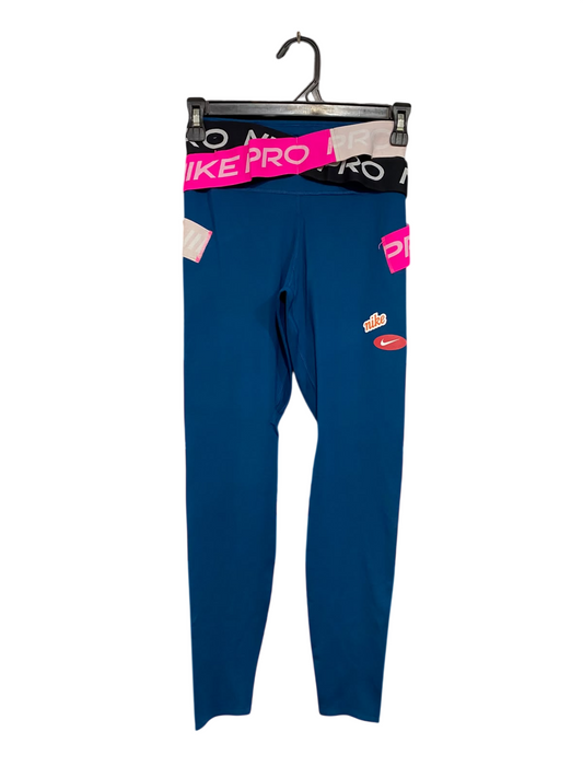 NIKE |XS| WAIST 24| A47| BLUE NIKE PRO BRANDED WAISTBAND TECHNICAL UTILITY LEGGINGS