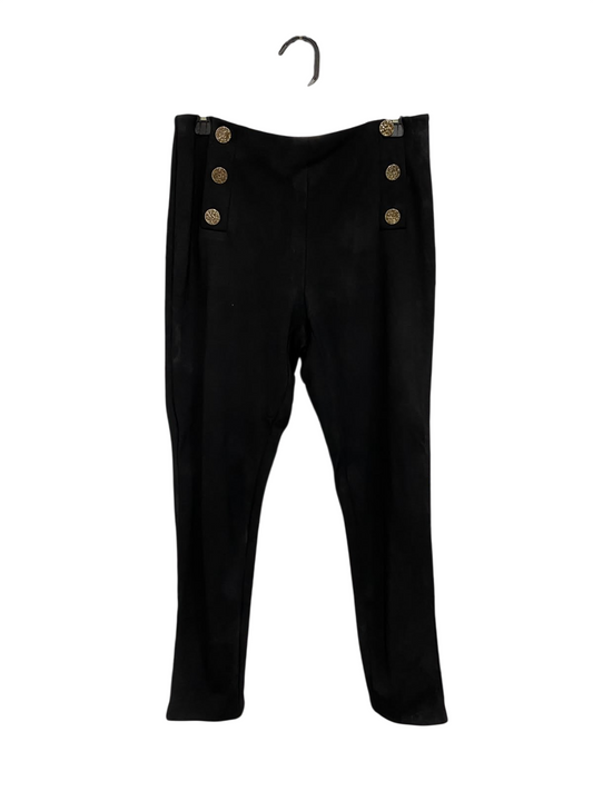 F&F |M| WAIST 30| A48| BLACK SAILOR-BUTTON HIGH-WAIST TECHNICAL UTILITY TROUSERS